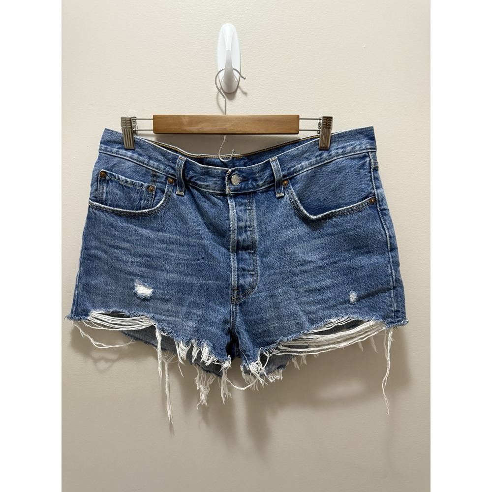 Levi's 501 High-Rise Distressed Cutoff Denim Shorts Levis Women's Size 31